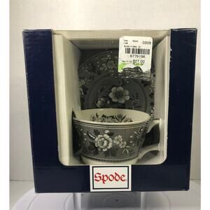 The Spode Blue Room Collection Botanical Teacup and Saucer